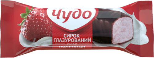 Сирок глазурований ЧУДО полуниця 15%, 36г